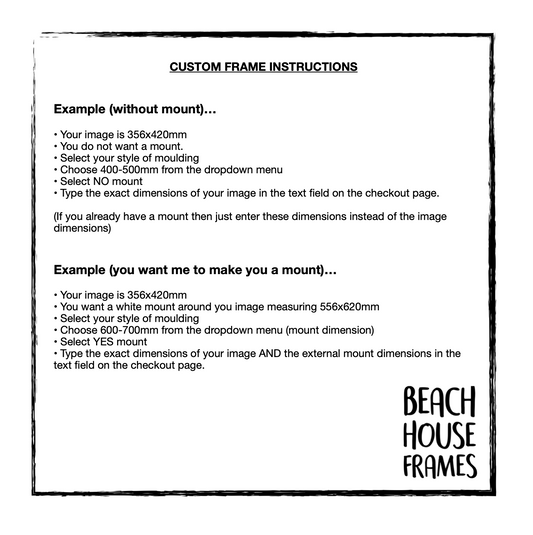 Small Custom Frame (longest length 100-500mm)