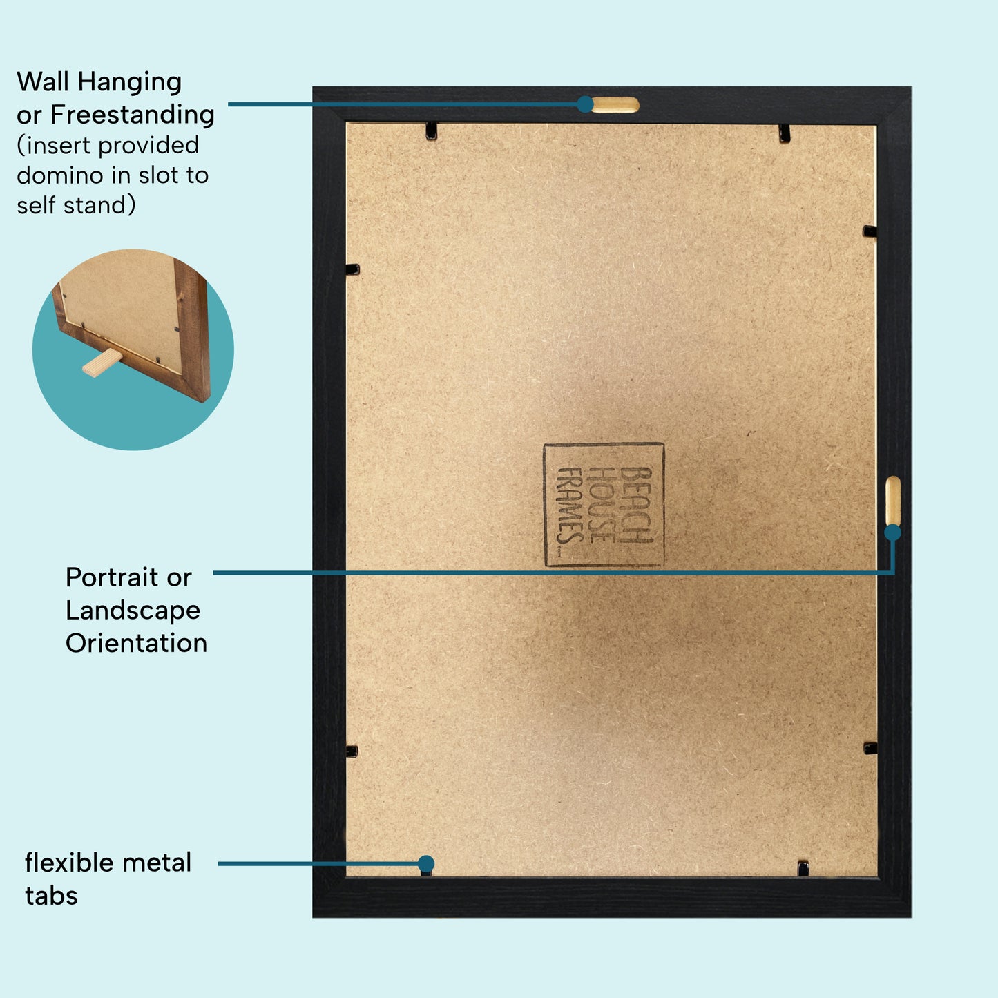 Black Solid Oak Thin Picture Frame A1, A2, A3, A4, A5, 5x7, 6x6, 5x7, 6x8, 8x10 image 6