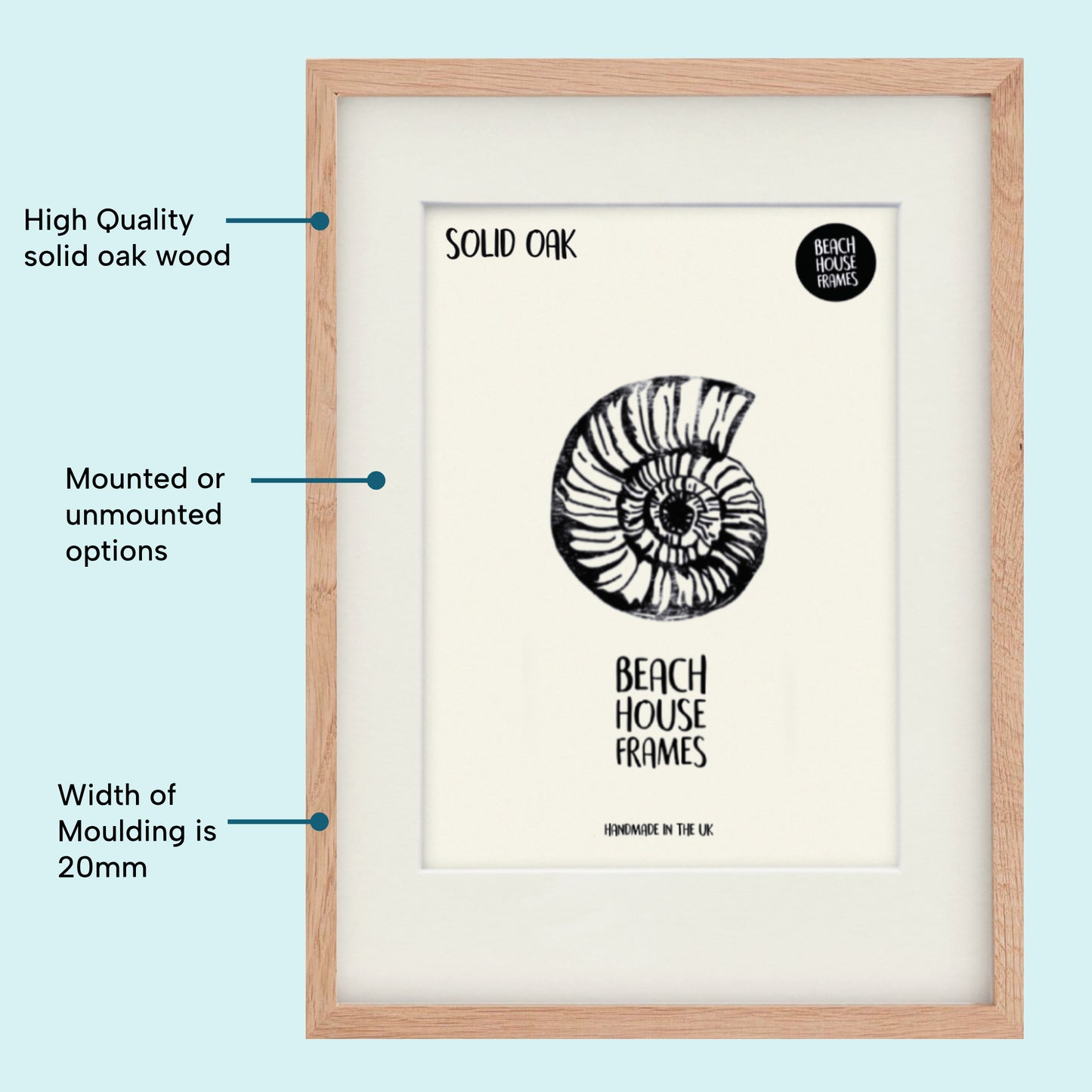 Solid Oak Picture Frame image 2